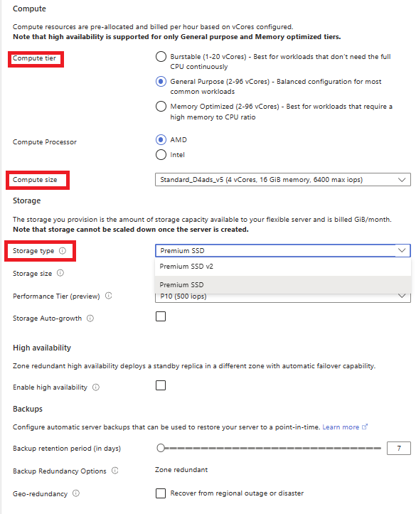 Azure Database for PostgreSQL フレキシブル サーバーでストレージをスケーリングします。