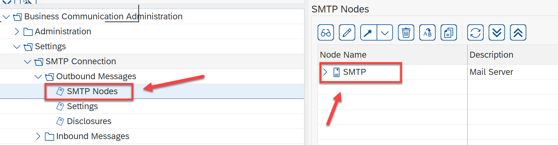 SMTP の構成