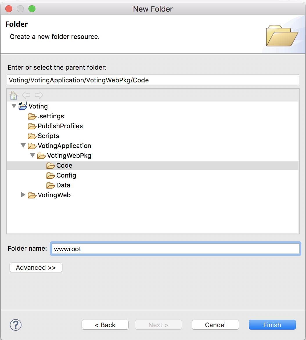 Eclipse によって wwwroot フォルダーが作成される