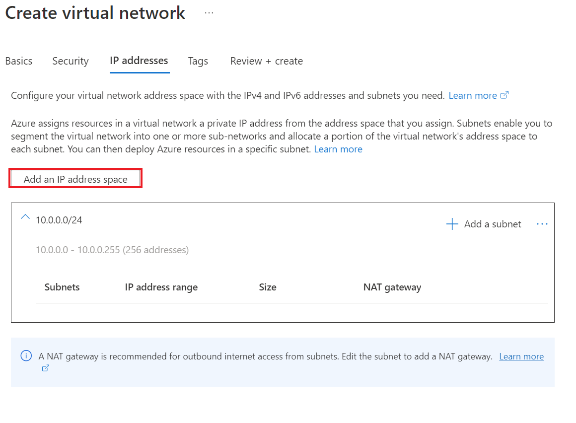 IP の追加のスクリーンショット。