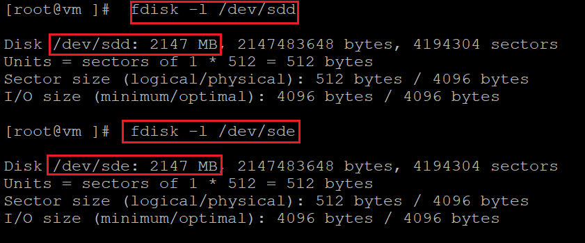 ディスクのサイズを確認するコードを示すスクリーンショット。結果が強調表示されています。