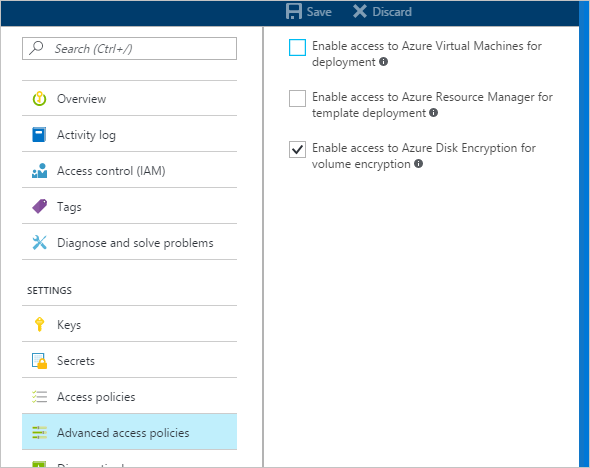 Azure Key Vault の高度なアクセス ポリシー