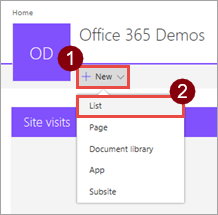 新規 SharePoint リストを作成する