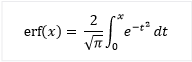 x の誤差関数は、0 から x の e から負の t の 2 乗 d t までの整数の pi 倍の平方根に対して 2 に等しくなります。