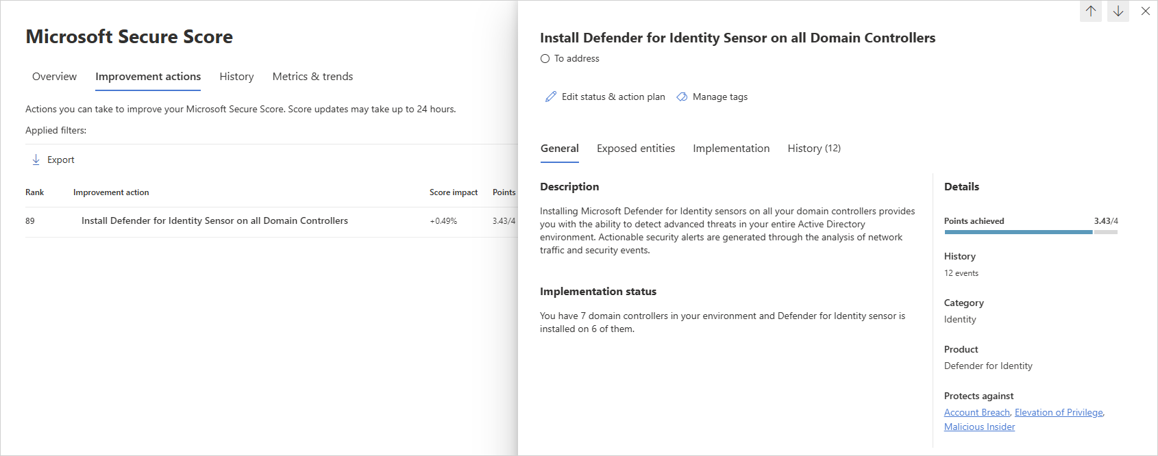 すべてのドメイン コントローラーに Defender for Identity Sensor をインストールします。