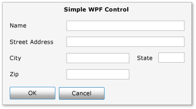 単純な WPF コントロールを示すスクリーンショット。