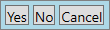 Yes、No、Cancel の各ボタン。