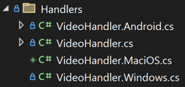 プロジェクトの Handlers フォルダー内のファイルのスクリーンショット。