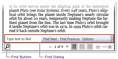 吹き出し付きのスクリーンショット: FlowDocumentReader