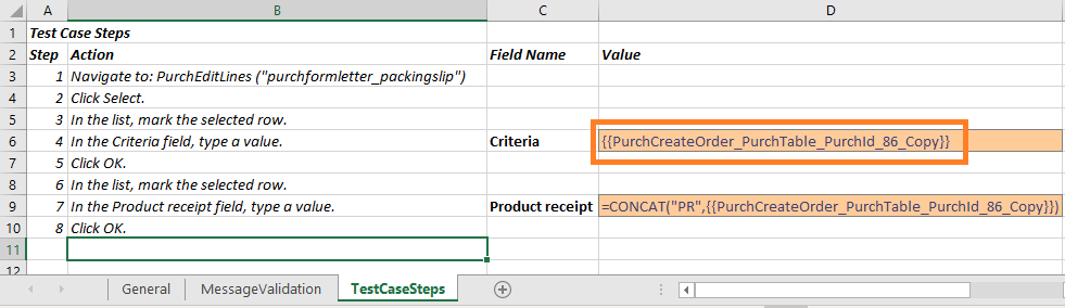 Excel での変数の再利用。