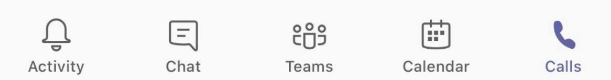 Teams の通話アイコンが表示されているスクリーンショット。