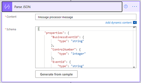 Power Automate JSON 解析のステップ。