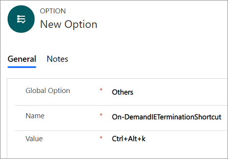 On-DemandIETerminationShortcut の変更。