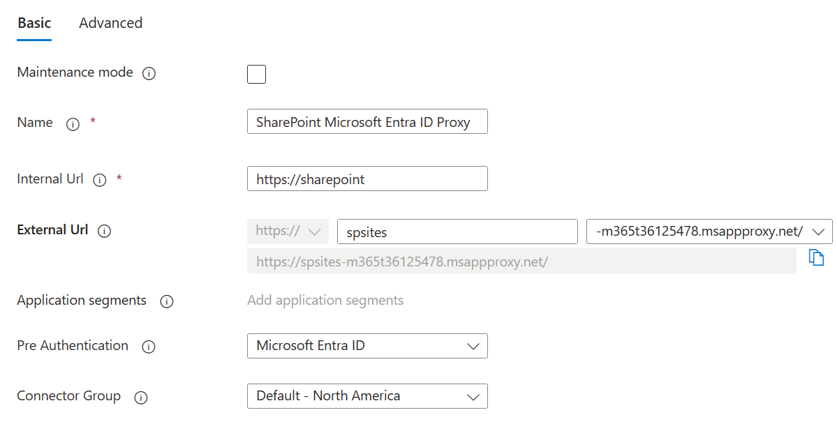 アプリケーションとして SharePoint を発行する