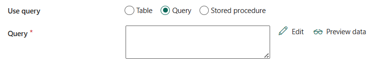 クエリの設定を示すスクリーンショット。