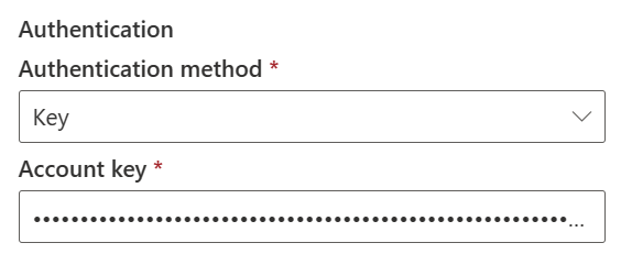 Azure Cosmos DB for NoSQL のキー認証方法を示すスクリーンショット。