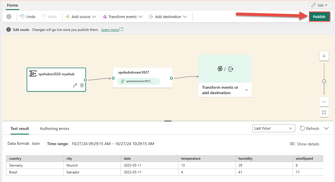 Azure が選択された [発行] ダイアログ ボックスを示すスクリーンショット。