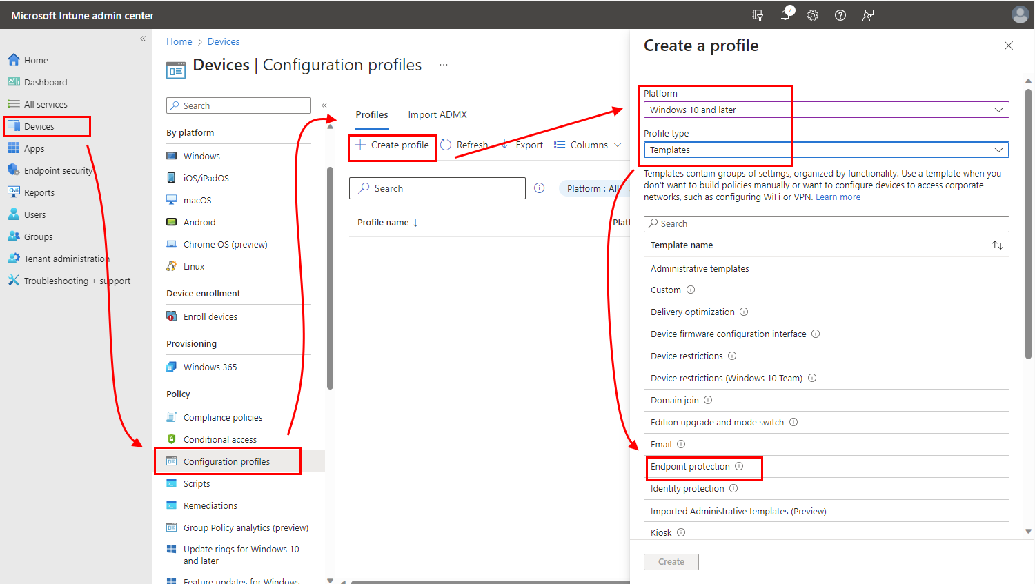 BitLocker プロファイルを選択する