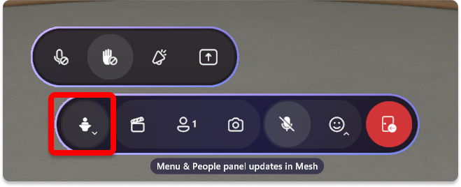 使用可能なシングル ルーム オプションを示す Mesh アプリの [Organizer] (開催者) ツールのスクリーンショット。