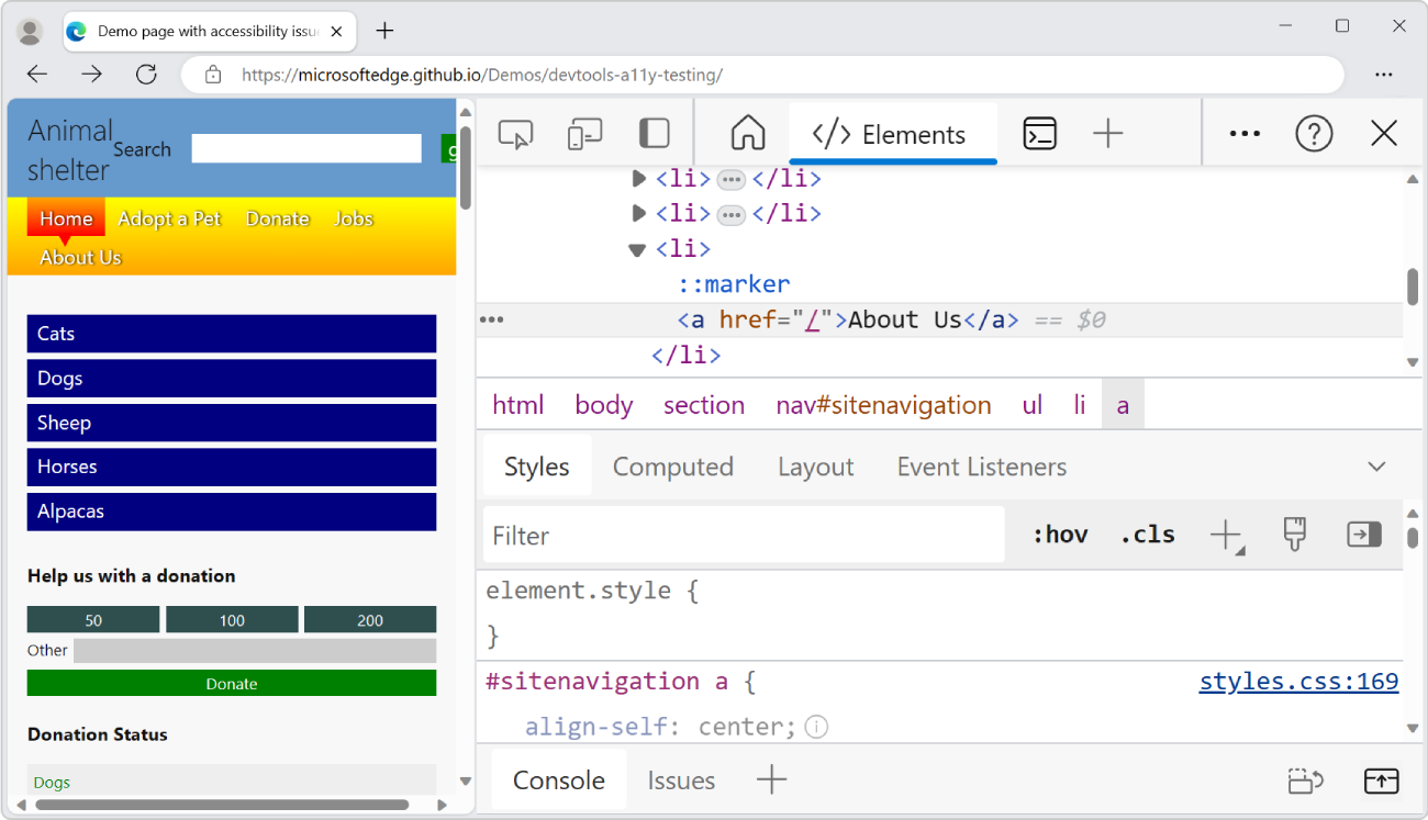 DevTools の縮小