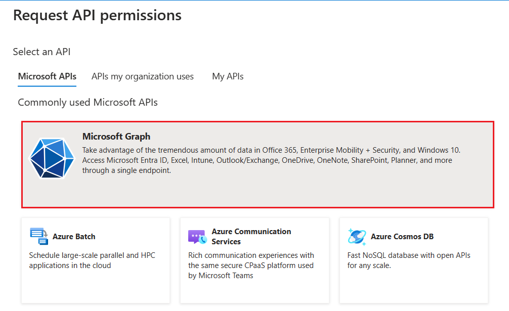 このスクリーンショットは、要求 API のアクセス許可ページを示しています。