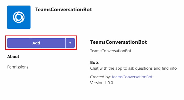 Teams に追加されたアプリを示すスクリーンショット。