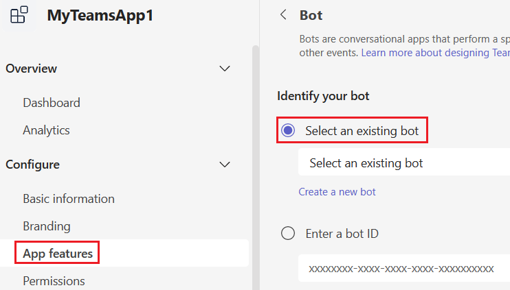 Teams 開発者ポータルでの上書きと更新を示すスクリーンショット。