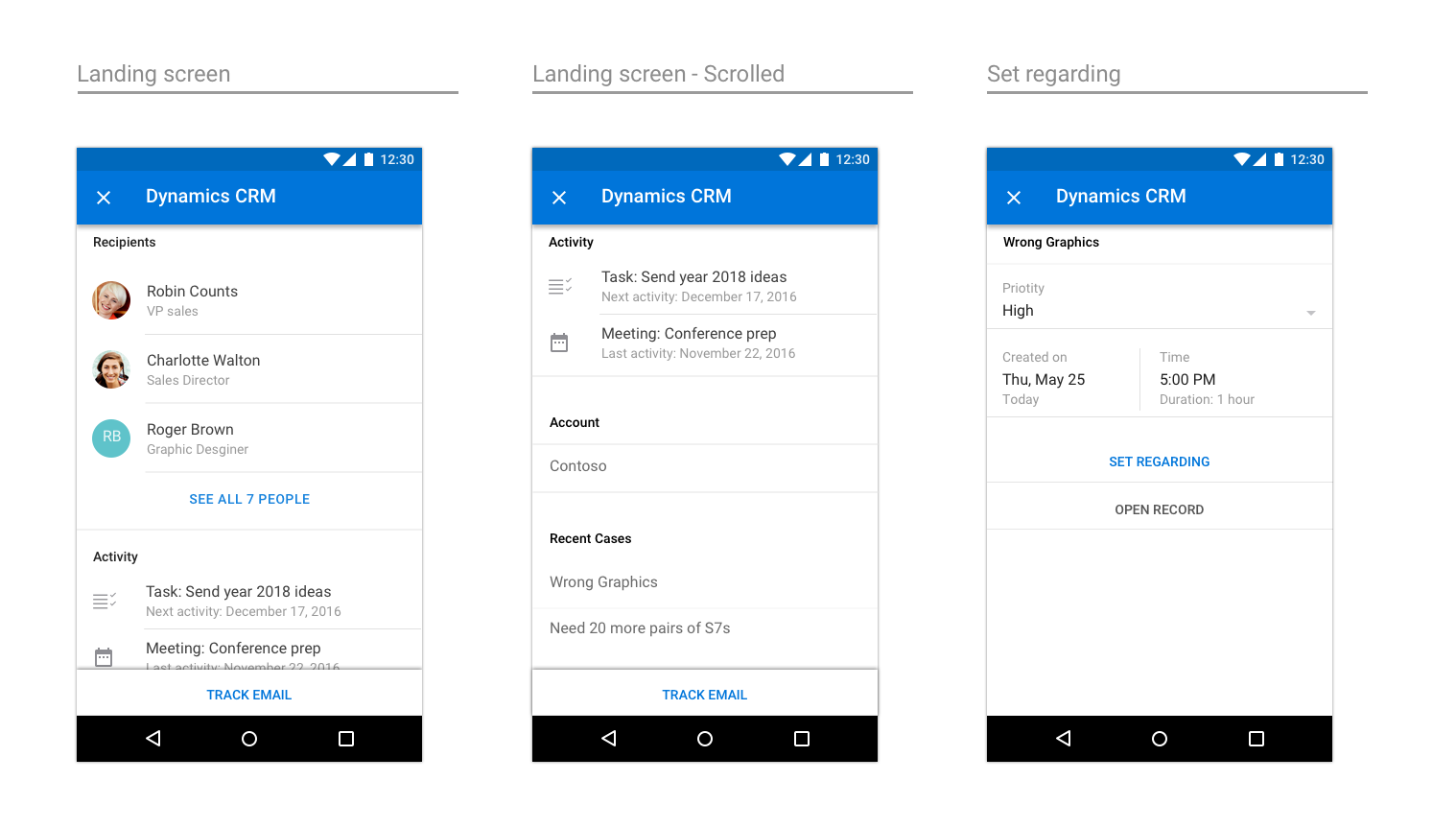 Android の Dynamics CRM アドインのエンド ツー エンド設計。