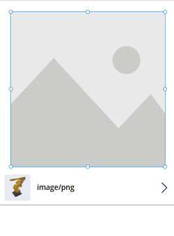 Microsoft Power Apps Studio で作成中の画像コントロールのスクリーンショット。