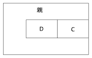 D と右端のパターンの間のスペースを埋める例。