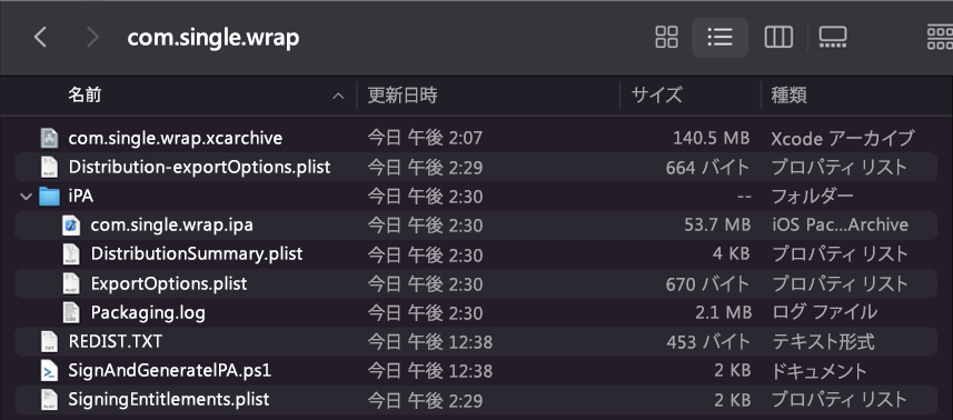 IPA パッケージ。