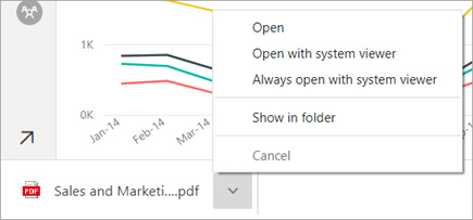 PDF のオプションが Chrome ブラウザーの左下隅に表示されているところ