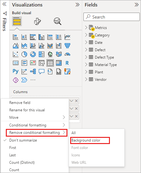 Remove option in conditional formatting menu