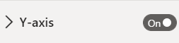 Y 軸の [オン] スライダーのスクリーンショット。