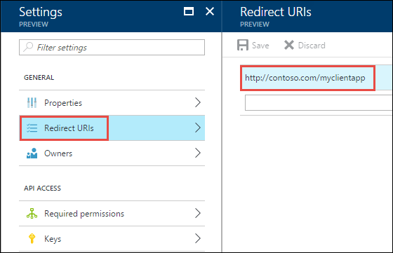 リダイレクト URI の取得