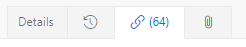Screenshot of Links tab with count of linked objects. 