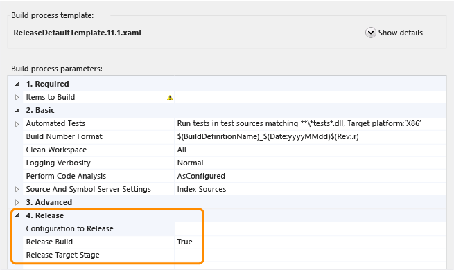 Release build arguments