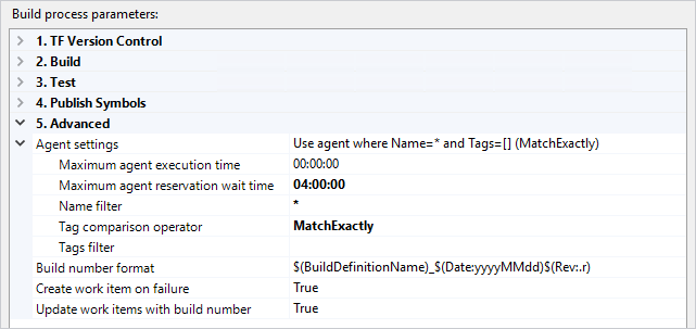 XAML source settings, Advanced.