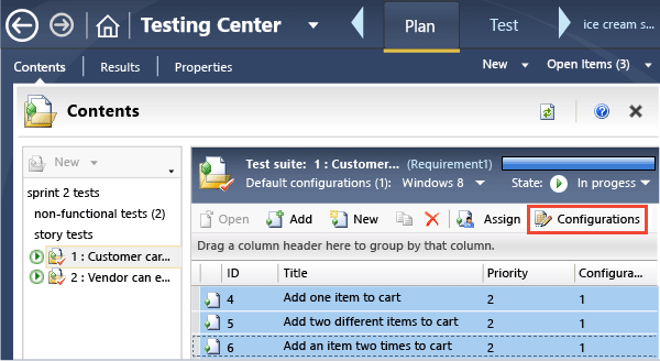 Assign configurations to the test points