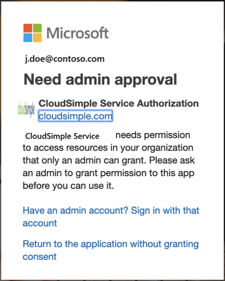 CloudSimple Service Authorization に同意する - 管理者が必要