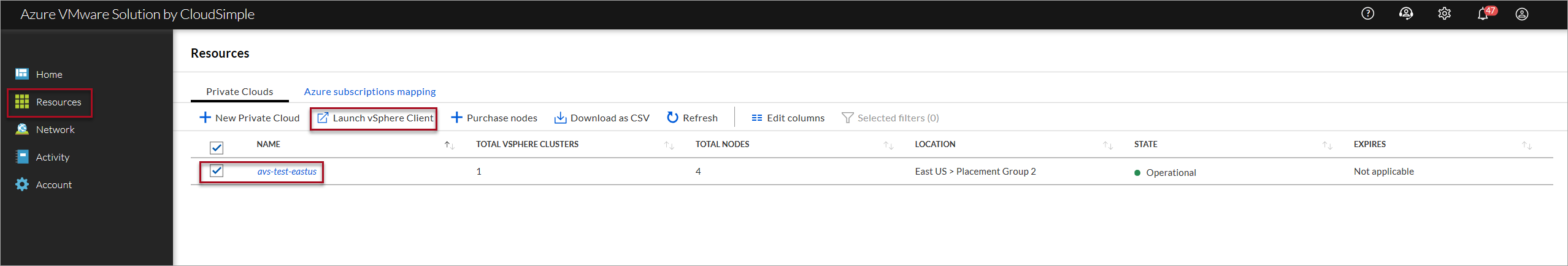 vSphere クライアントの起動 - リソース