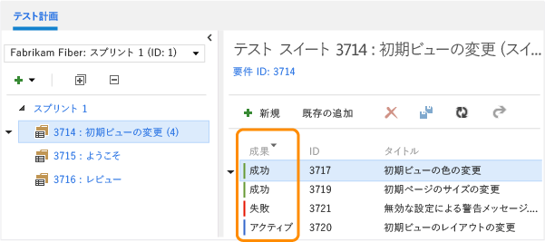 テスト結果を表示する