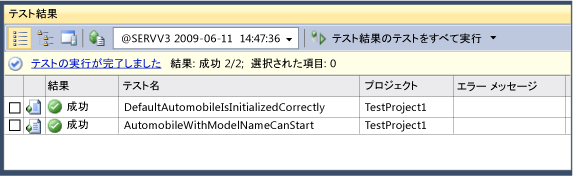 合格したテストの結果