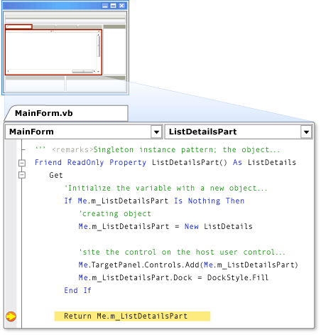 Visual Basic のブレークポイント デバッグの例