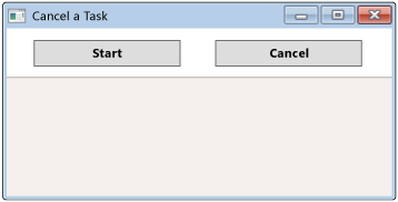 [キャンセル] ボタンが表示された WPF ウィンドウ