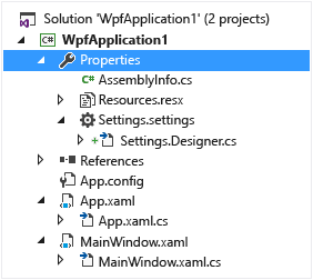 Properties node in Solution Explorer tree