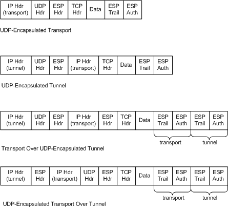 diagram illustrating the udp-esp encapsulation subtypes for port 4500.