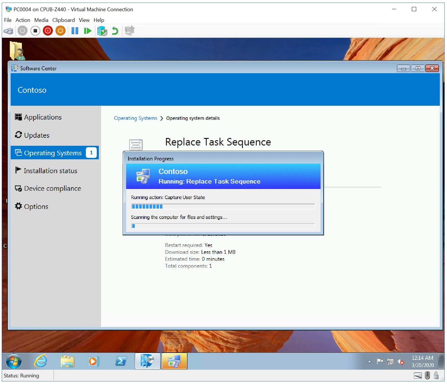 Task sequence example.