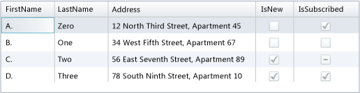 DataGrid control example