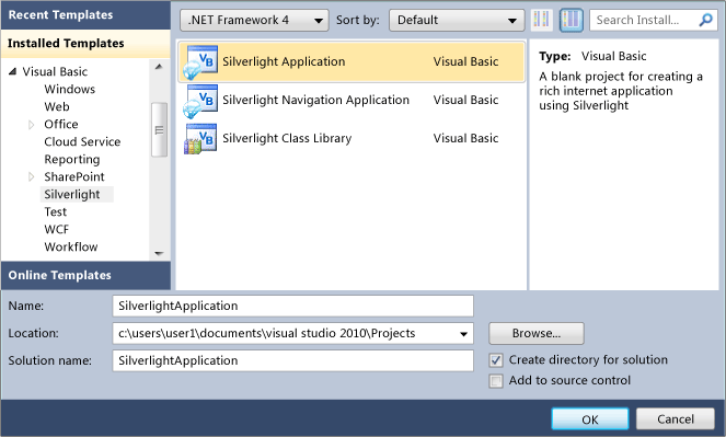 Silverlight Project Templates